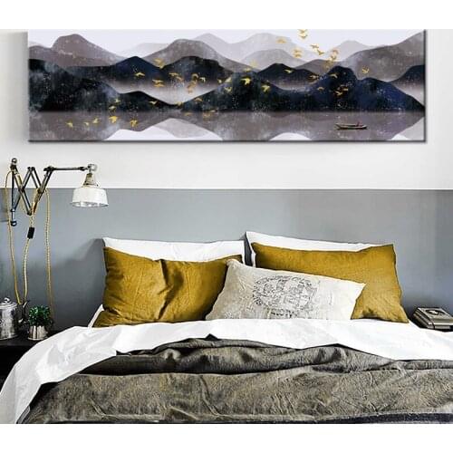 New Chinese Style Mountains And Rivers Scenery Cloud Sea Canvas painting Posters And Prints For Living Room Study Room Office HD