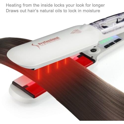 Professional Steam Hair Straightener Ceramic Vapor Infrared Heating Flat Iron Steampod 2 Inch Straightening Iron