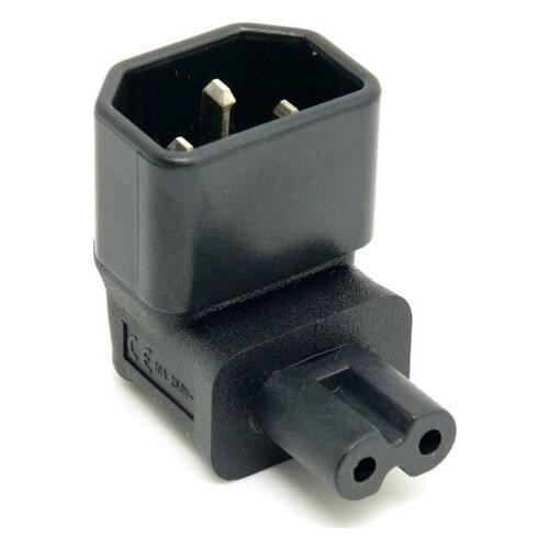 90 Degree Right Angled IEC 320 C14 C-14 Socket to IEC C7 C-7 Plug AC Power Adapter Set UL Approved Electrical plug