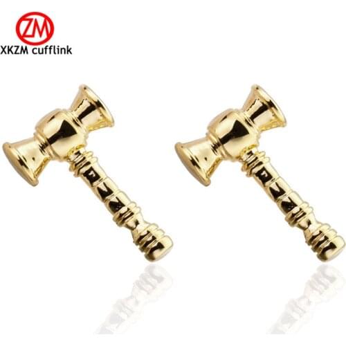 Luxury Men Golden Hammer metal Cufflinks High Quality Lawyer Groom Wedding Cufflinks For Mens Shirt Cuff Links French Jewelry