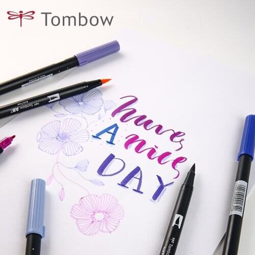 1pc Tombow ABT Watercolor Brush Pen Dual Head Design Brush Marker Pen Artist Painting Supplies Japanese Stationery