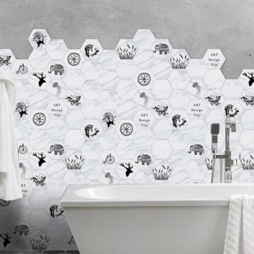 Modern 3D DIY Baby Room Wall Stickers 3d Vinyl Wallpaper Bathroom Decor Black and White Tile stickers Wall Decals Hd 3d Stickers