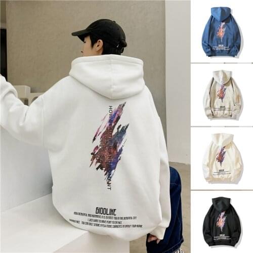 Oversize Japanese Graphic Printed Men Hooded Sweatshirts 2020 Autumn New Man Casual Long Sleeve Hoodies Oversized Male Tops