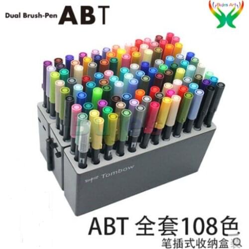 Tombow ABT 4/10/96/108color Soft head watercolor pen Double head 0.8/2.3mm painting brush Hand drawing professional art supplies