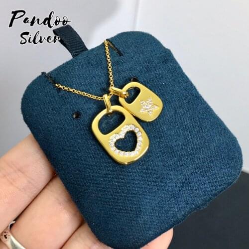 High Quality S925 Sterling Silver Jewelry 1:1 Copy,Heart & Twinkle Can Tab Adjustable Necklace For Women Gift With Logo
