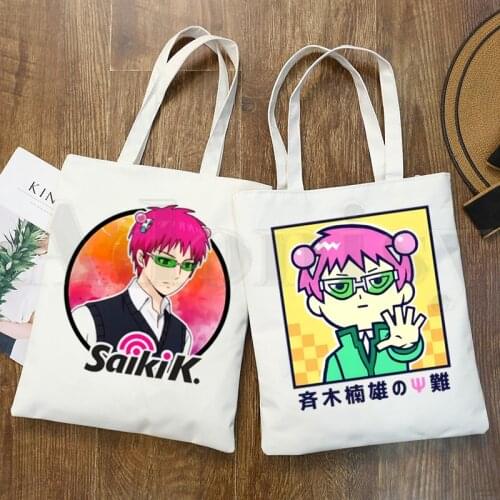 The Disastrous Life of Saiki K Funny Shun Kaidou Handbags Shoulder Bags Casual Shopping Girls Handbag Women Elegant Canvas Bag