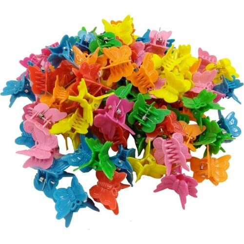 20 Wholesale Mini Butterfly Hair Claws Clips Barrettes Mixed Color Hairpin Clip Hair Accessories for Women Girls Baby Universal