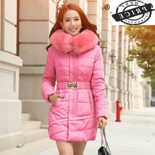 Women Winter Jacket Big Fur Hooded Clothes Coat Female 2021 Fashion Elegant Long Cotton Top Parkas Casaco Feminino aaaaa