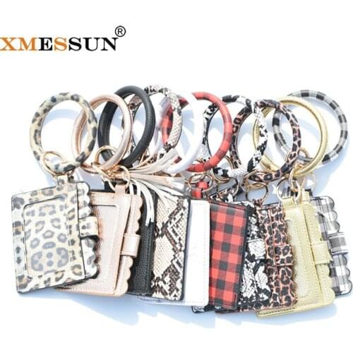 XMESSUN Women PU Leather Tassel Bracelet Keychain Fashion Female Coin Purse ID Card Bag Clutch Bag Document Bag INS K115