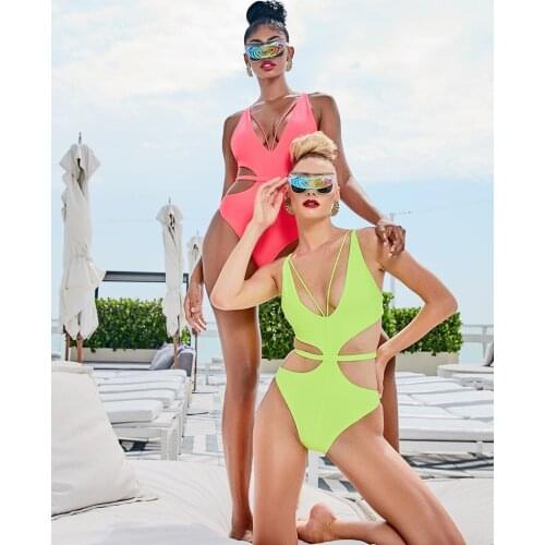 2020 Aitonoble New Bikini One Piece Swimsuit Bandeau Bikini Top Beachwear Women Bikini Ladies Swimwear