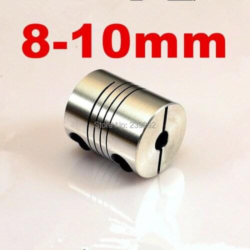 2pcs/lot 8X10mm Flexible Shaft Coupling D25 L30 Aluminium Motor Coupling 8mm to 10mm Coupler CNC part
