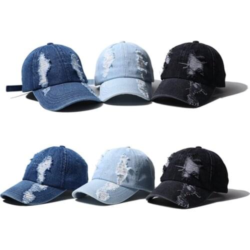 Damage Denim Baseball Cap Fitted Sun Hat Snapback Hip Hop Trucker Caps For Men Women Dad Hats Summer Casual Snap Back Visor 2020