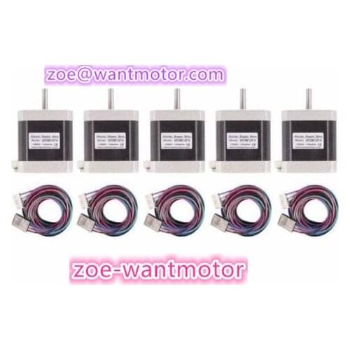 Free shipping!5PCS Nema 17 Wantai Stepper Motor,42BYGHW811L20P1-X2, 4800g.cm,2.5A ,flat shaft, 3D Reprap I3 Printer