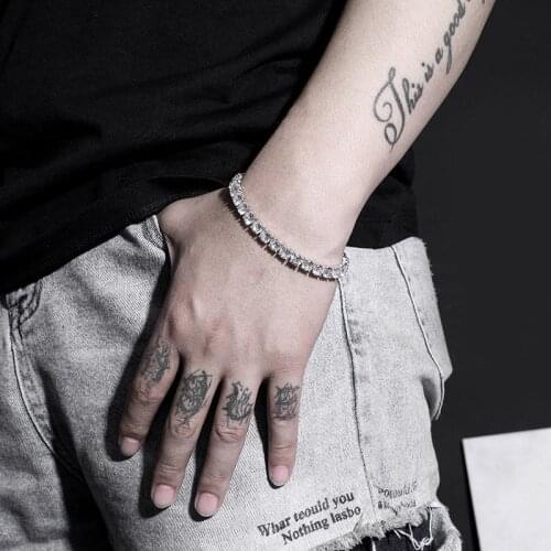 S925 Sterling Silver 1 Row CZ Stone Tennis Chain Bracelets Women Fashion Bracelets Men Hip Hop Bling Ice Out Rapper Jewelry