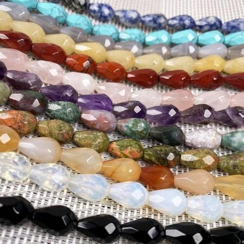 Natural Stone Agates Bead Tiger Eye Crystal Quartz Faceted Scattered Beads for DIY Jewelry Making Supplies Fit Necklace Bracelet