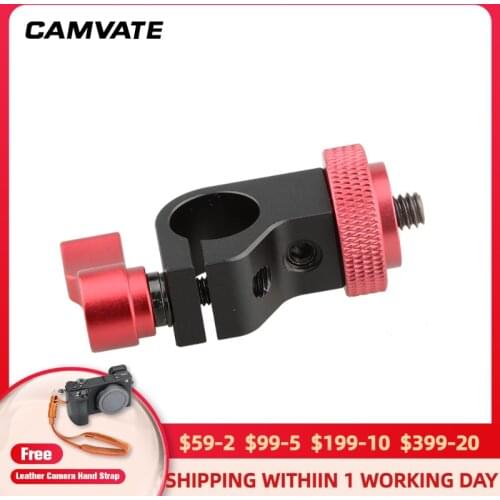 CAMVATE Single Hole 15mm Rod Clamp (Red Knob) C1886