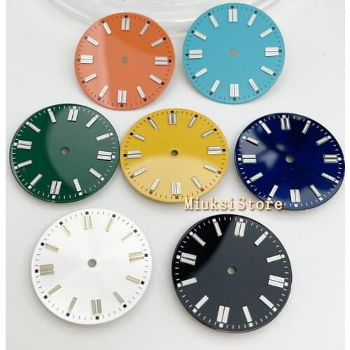 29mm Colorful Watch Dial GreenLuminous For NH35A NH36A Miyato 8215 821A 8205 Mingzhu 2813 3804 Automatic Movement