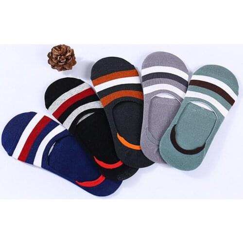 DHL 100set 5pair/set Silicone Invisible Non-slip Female/Male Summer Colorful Cartoon Cotton Breathable Socks