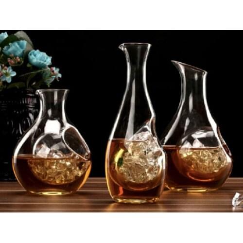 Ice Hip Flask 300-400ml Whiskey 2 Styles Lead-free Crystal Creative Wine Decanter Wine Wine Dispenser Bottles Wine Glass Cup Bar