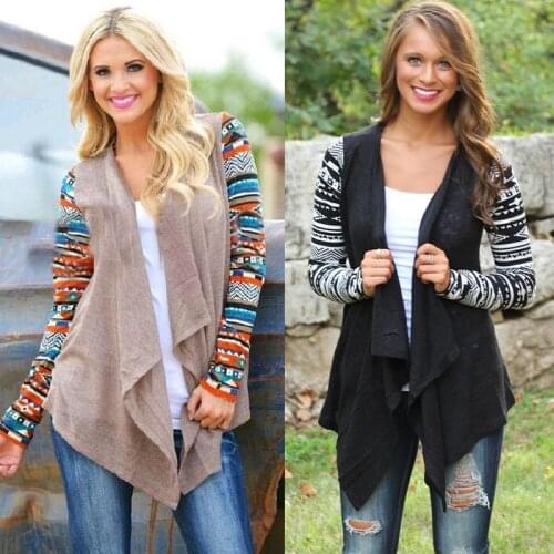 Autumn Fashion Womens Ladies Cardigan Outwear Floral Long Full Sleeve Irregular Warm Jacket Coat Streetwear