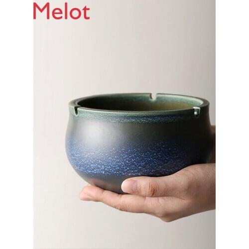 Handmade Ceramic Tea Wash Stoneware Vintage Tea Residue Bucket Ashtray Dry Bubble Bowl Tea Set Accessories Single