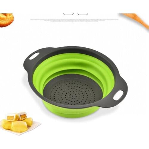 Round Folding Colander BPA Free Fruits Vegetables Washing Drain Basket Kitchen Colander Strainer Dishwasher Safe