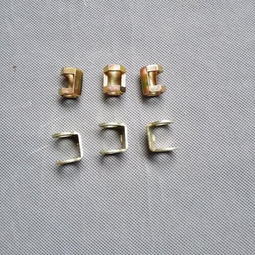 M10*1x20mm hexagonal color-plated zinc nut with opening hole at middle threaded hollow tube connector lighting diy accessories