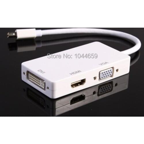 Mini DisplayPort (3 in 1) Thunderbolt to HDMI/DVI/VGA Display Port Cable Adapter for Apple Macbook