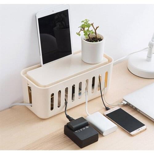 Multifunctional Socket Organizer Plastic Cable Storage Case Cord Hider Box Power Strip Cable Management Household Supplies