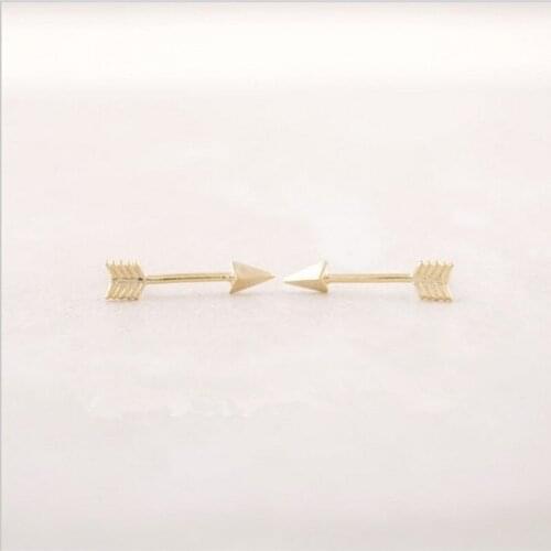 Fashion Gold Pink Gold Arrow studs Earrings