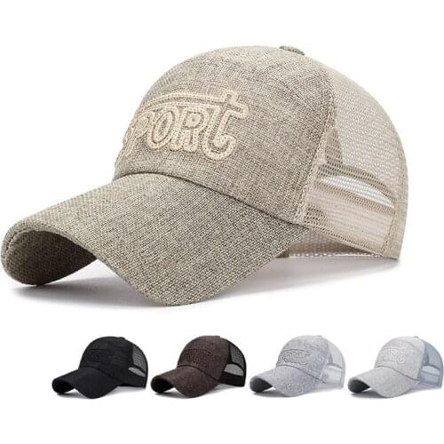 Fashion Letter Sport Men Baseball Cap Summer Breathable Mesh Outdoor Sun Hat