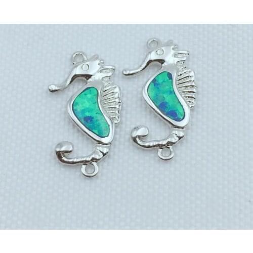 Fashion Jewelry Accessories Raw Material Copper Colored Opal Clover Small Seahorse Sea Star Coral Crown DIY Couple Bracelet