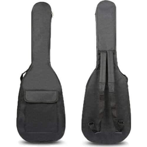 Double Straps Oxford Padded Electric Bass Guitar Bags Soft Case Gig Waterproof Black Solid Backpack
