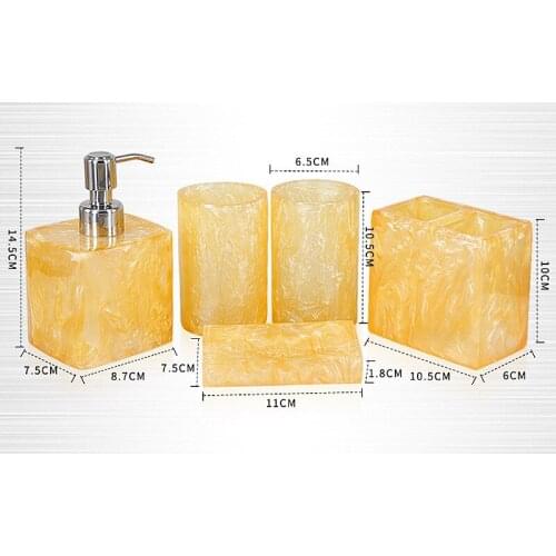 Hotel bathroom upscale European style creative Mouth Cup toothbrush cup holder tray resin sanitary Hardware sets,J17681