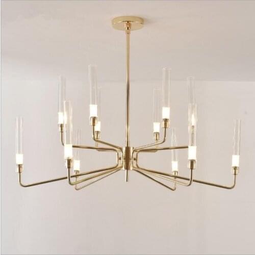 Post-modern minimalist glass branch designer luxury villa club guest restaurant bedroom model room chandelier led