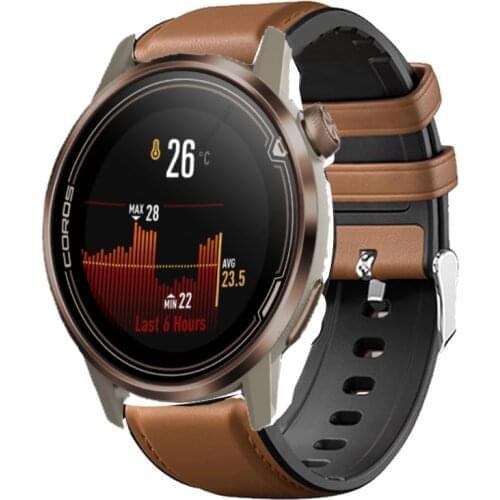 20mm Watchband For COROS PACE 2 Bracelet Apex 42mm Silicone Leather Waterproof Straps For Garmin Vivoactive 3 Venu SQ Belt