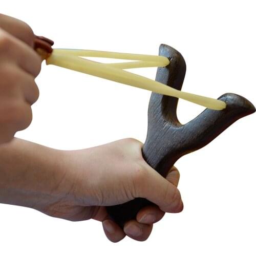 Wood Slingshot with Rubber Band Outdoor Shooting Toys Kids Children Sport Game Slingshot Catapult For Hunting Funny