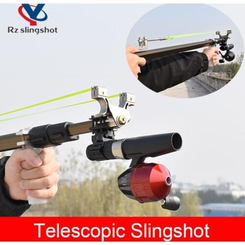 New Telescopic Sliding Mechanical Slingshot Hunting Catapult Powerful Stainless Slingshot Outdoor Hunting Shooting Double Safety