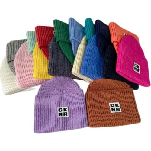 Winter thick warm Knit hat Hotsale Women Girl Female Letter Patch Beanie Caps Sport Skullies Gorros Hip hop Dance Skullcap