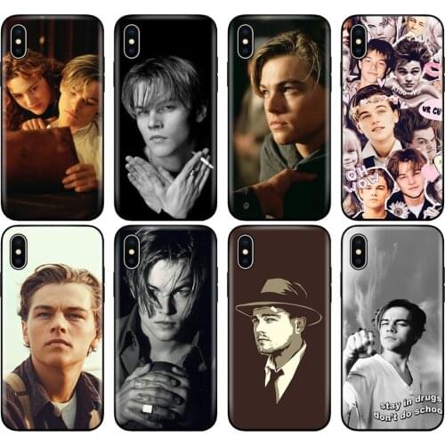 Black tpu case for iphone 5 5s SE 2020 6 6s 7 8 plus X 10 XR XS 11 pro MAX silicon cover case Leonardo Dicaprio