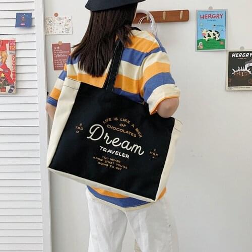 Ladies Totes Shoulder Bag Printing Women Cotton Shopping Women Eco Reusable Shopper Bags Canvas messenger Bag