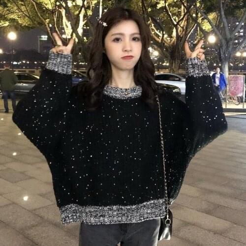 Knit Sweater Pullover Very Fairy Sweater Womens Lazy Wind Autumn and Winter Wear New Loose and Versatile Foreign Coat Jacket