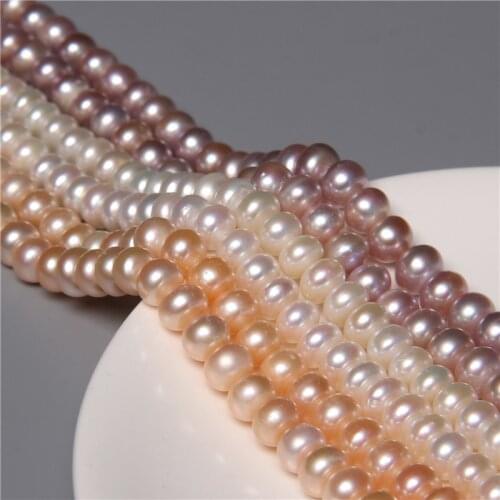 High Grade Natural Pearls Bead Freshwater White Purple Bread Pearl Loose Bead For Women Jewelry Making DIY 9-10mm 14" Bracelets