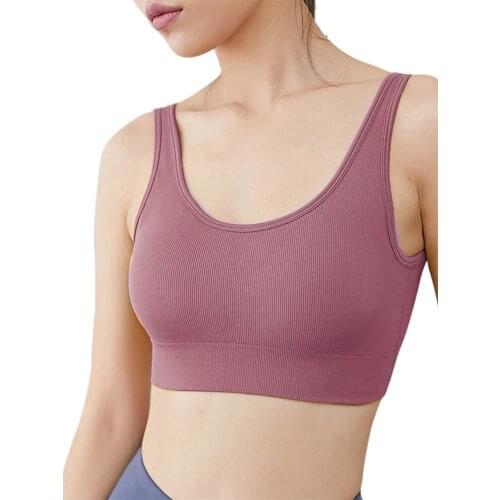 Woman Casual Backless Running Vests Backless Solid Anti-glare Short Tanks Thread Chest Wrap Fitness Tops Summer Clothing
