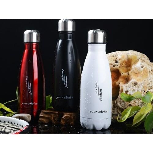 1PC Insulated Double Wall Water Bottle Flask Thermos Stainless Steel Coffee Mugs Vacuum Flask Thermoses Bowling Cup NY 009