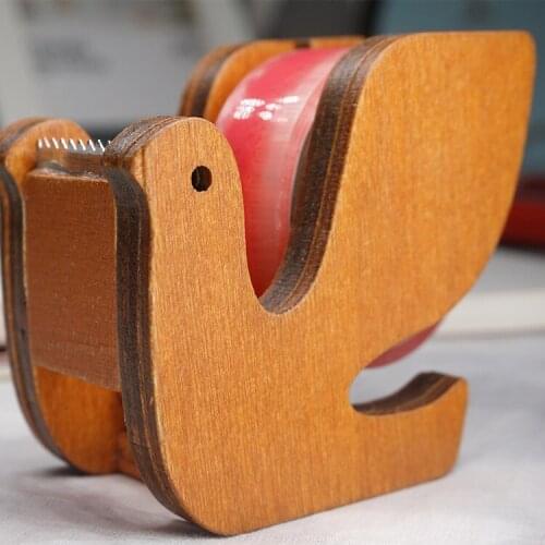1pcs Zakka Groceries Tape Cutter Wood Crafts Bird Dove Shape Tape Holder Tape Dispenser