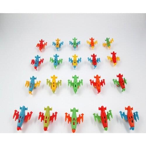 10pcs Mini plastic toy aircraft wheels can slide model battleplane model speedboat ship Childrens gift toys Free shipping