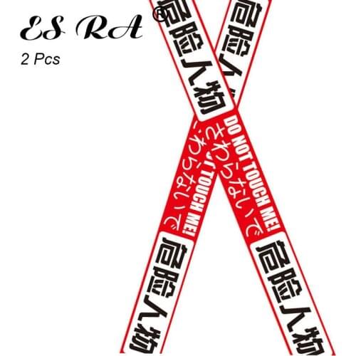 2Pcs/Set 2.4*23.2inch Big Stickers Red don't touch me Pegatinas Funny Warning Decals Waterproof Vinyl for Luggage indoor Decorat