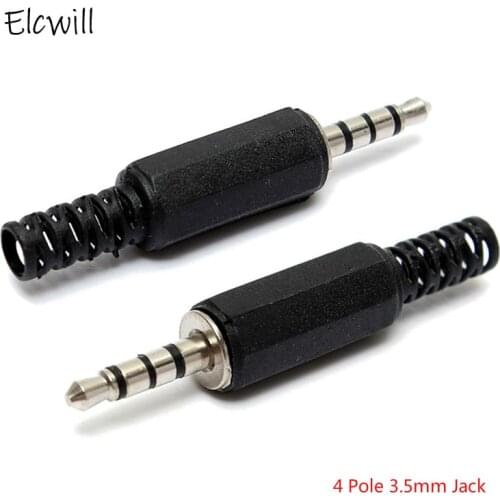 3.5mm 4 Pole Solder Plug DIY Audio Earphone Jack Headphone Speaker Cable Repair Connector Adapter