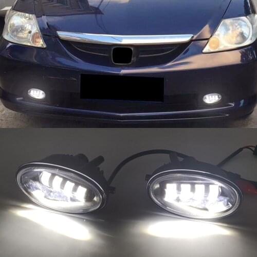 1Pair Car LED Fog Light For Honda JAZZ FIT 2012-2014 For CIVIC 2009-2015 For ACCORD 2008-2013 Fog lamp DRL Daytime Running Light
